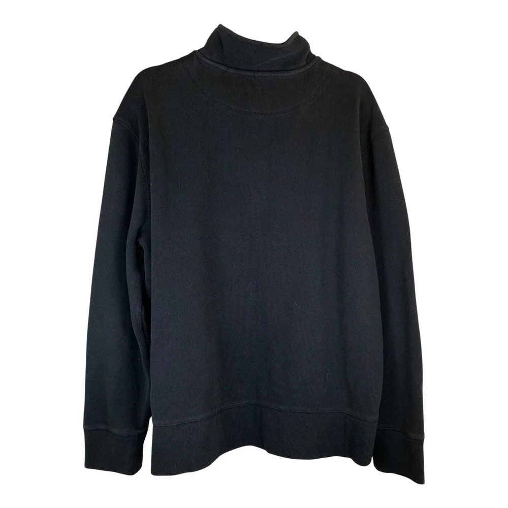 Banana Republic Quarter Zip Pullover Mens XL Black Excellent Cotton Blend Mock